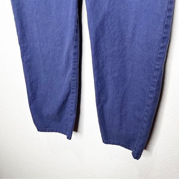 Peruvian Connection Kelvy Cropped Linen Blend Straight Trousers Pant Garnet Dyed - Picture 7 of 13